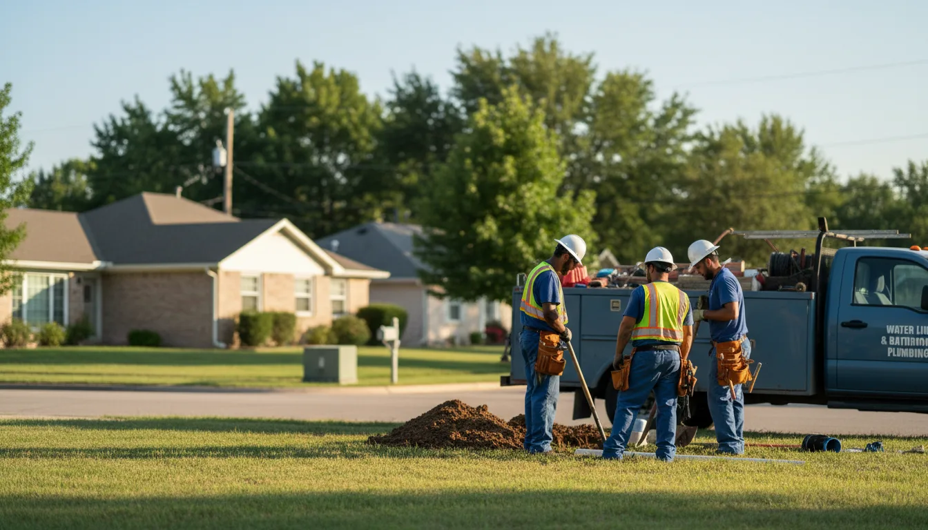 Residential water line and bathroom plumbing service in Arlington, OH